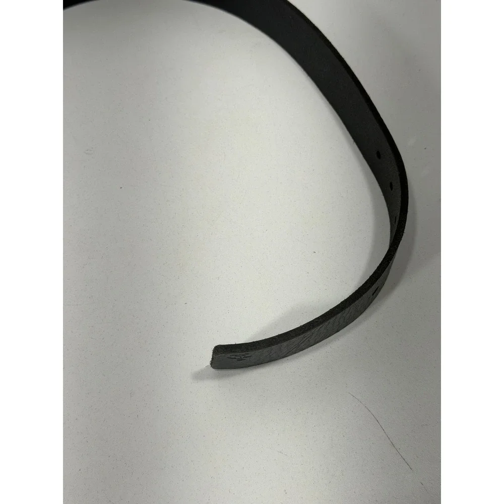 Original Penguin Mens Black Leather Belt Size 36 Brushed Silver Buckle NWT
